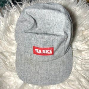 Men's Skate Hat - Yea.Nice Brand - 5 Panel Cap - Red Logo